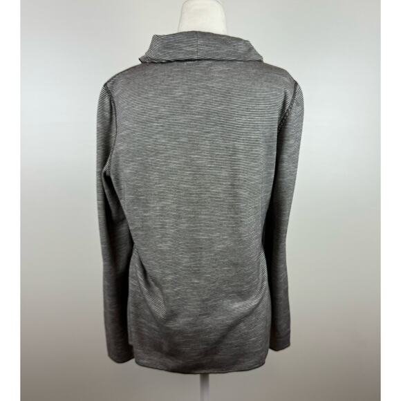 Lafayette 148 Striped Turtleneck Sweater in Black and White Sz M | Comfy Neutral - Picture 2 of 12